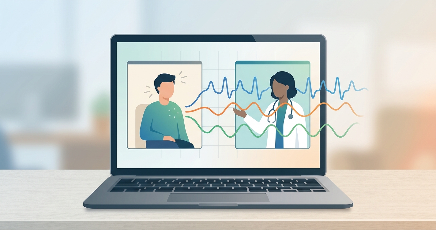 How can a doctor's webcam check my breathing during a video visit?